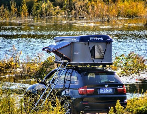 Tenda di tetto di auto a tela solare a strato singolo per divertimenti all'aria aperta