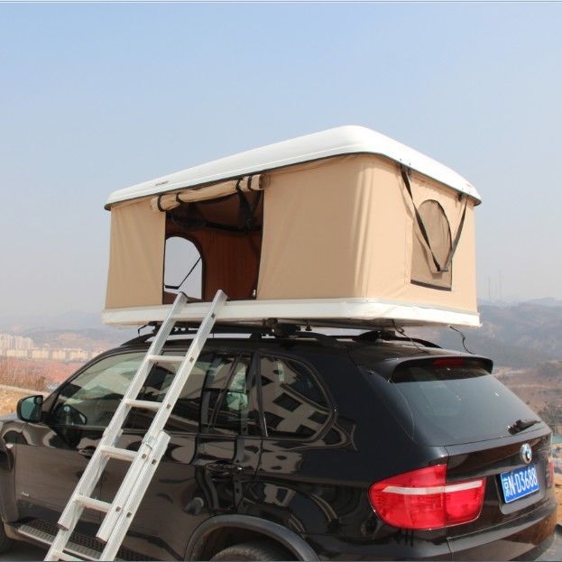 Tenda sul tetto in fibra di vetro a guscio duro per campeggio parti auto fai da te in materiale durevole