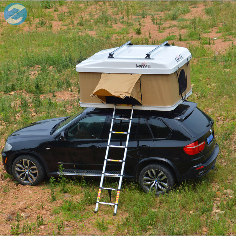 130x216x100cm Off Road Auto Roof Top Tent con Beige Annex Room e Hard Shell Design