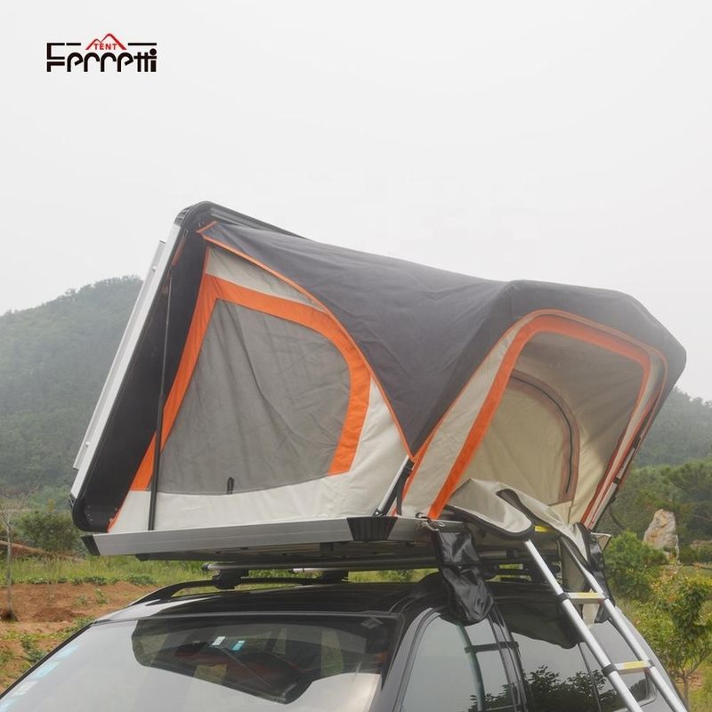 Top Rack Pure Aluminum Air Spring Frame Folding Roof Tent per auto 4x4 Grigio Una camera da letto